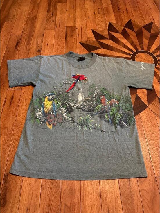 Other - Vintage Habitat T Shirt Mens L Short Sleeve Crew Neck Rainforest Parrots